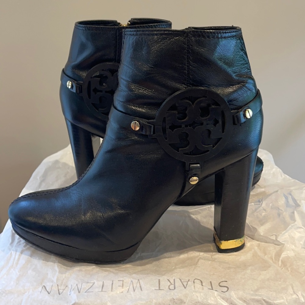 Tory Burch Black Leather Booties